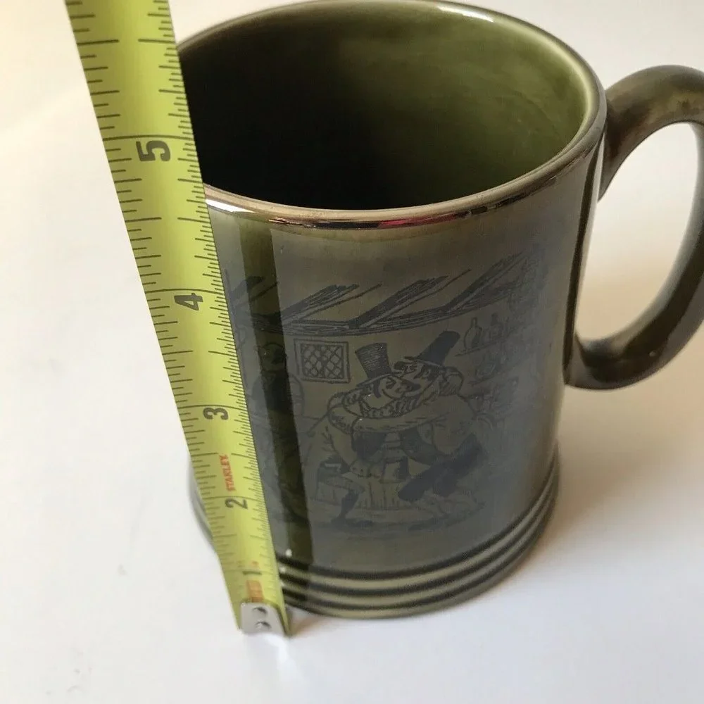 Princess House earthenware green ceramic stein beer mug drunks sods love England